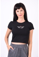 Women T-shirt Noisy May Nmsilja Black/Angel